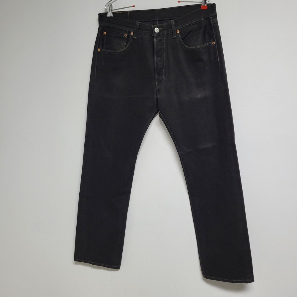 Vintage Levi's Men's 501 Black Classic Straight Leg Jeans Mexico 34x32 Paper Tag